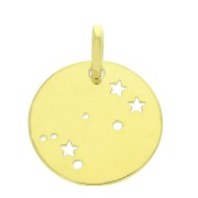 Pendentif constellation Gémeaux 18 mm en Argent 925 Doré x1|raw }}