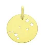 Pendentif constellation Gémeaux 18 mm en Argent 925 Doré x1