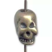 Tête de mort 10 mm bronze x1