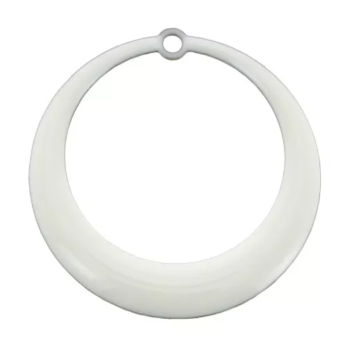 Pendentifs ronds évidés en résine époxy 28 mm - Blanc x4