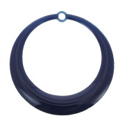 Pendentifs ronds évidés en résine époxy 28 mm - Bleu nuit x4|raw }}