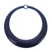 Pendentifs ronds évidés en résine époxy 28 mm - Bleu nuit x4