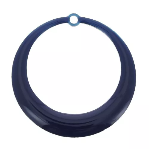 Pendentifs ronds évidés en résine époxy 28 mm - Bleu nuit x4