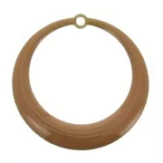 Pendentifs ronds évidés en résine époxy 28 mm - Moutarde x4