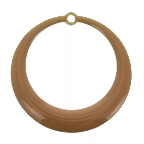 Pendentifs ronds évidés en résine époxy 28 mm - Moutarde x4