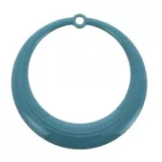 Pendentifs ronds évidés en résine époxy 28 mm - Turquoise x4