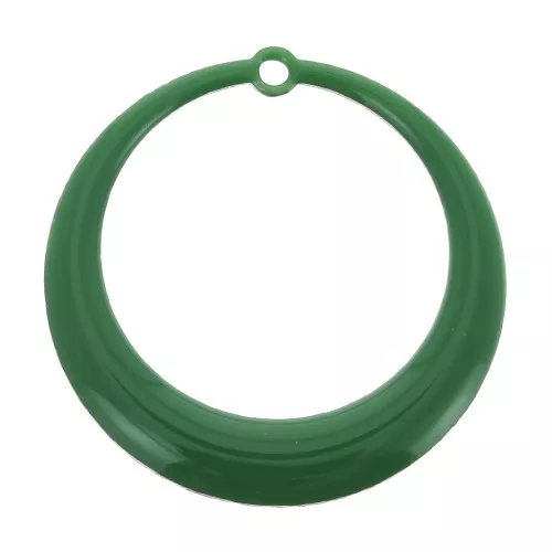 Pendentifs ronds évidés en résine époxy 28 mm - Vert x4