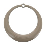 Pendentifs ronds évidés en résine époxy 28 mm - Taupe x4