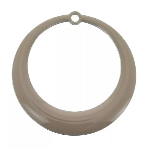 Pendentifs ronds évidés en résine époxy 28 mm - Taupe x4