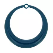 Pendentifs ronds évidés en résine époxy 28 mm - Bleu canard x4