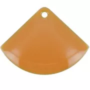 Sequins éventail en laiton et résine époxy 15x20 mm Moutarde x4