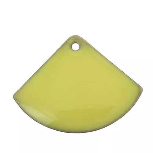 Sequins éventail en laiton et résine époxy 15x20 mm Jaune x4