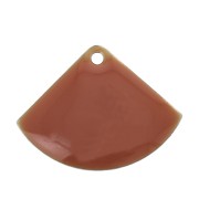 Sequins éventail en laiton et résine époxy 15x20 mm Terracotta x4