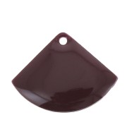 Sequins éventail en laiton et résine époxy 15x20 mm Bordeaux x4|raw }}