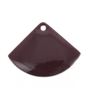 Sequins éventail en laiton et résine époxy 15x20 mm Bordeaux x4