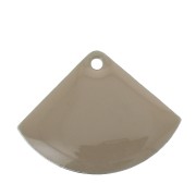Sequins éventail en laiton et résine époxy 15x20 mm Taupe x4