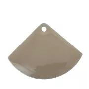 Sequins éventail en laiton et résine époxy 15x20 mm Taupe x4