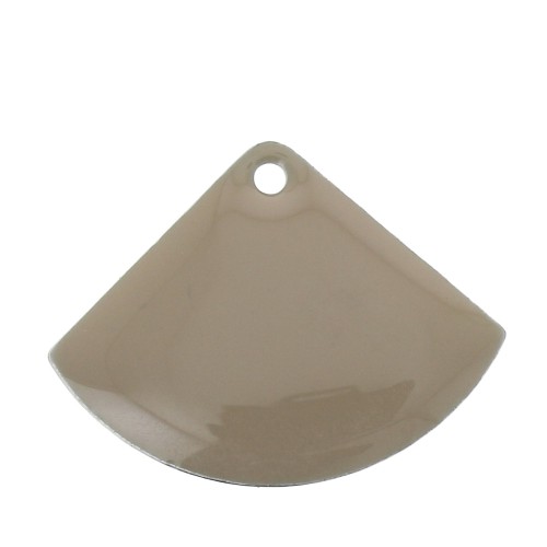 Sequins éventail en laiton et résine époxy 15x20 mm Taupe x4