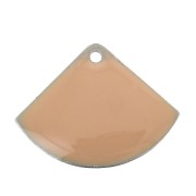 Sequins éventail en laiton et résine époxy 15x20 mm Light rose x4