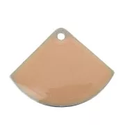 Sequins éventail en laiton et résine époxy 15x20 mm Light rose x4