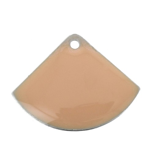 Sequins éventail en laiton et résine époxy 15x20 mm Light rose x4