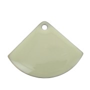 Sequins éventail en laiton et résine époxy 15x20 mm Crème x4