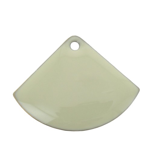 Sequins éventail en laiton et résine époxy 15x20 mm Crème x4