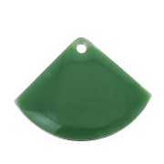 Sequins éventail en laiton et résine époxy 15x20 mm Vert x4|raw }}