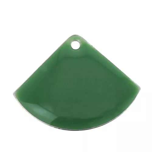 Sequins éventail en laiton et résine époxy 15x20 mm Vert x4