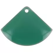 Sequins éventail en laiton et résine époxy 15x20 mm - Vert emeraude x4