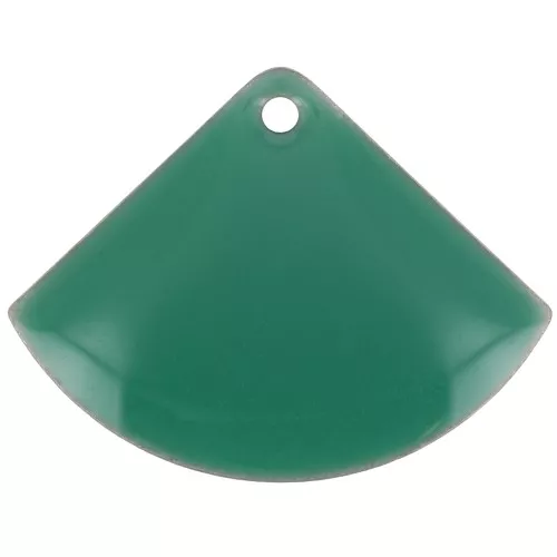 Sequins éventail en laiton et résine époxy 15x20 mm - Vert emeraude x4