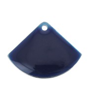 Sequins éventail en laiton et résine époxy 15x20 mm Bleu nuit x4|raw }}