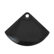 Sequins éventail en laiton et résine époxy 15x20 mm Noir x4|raw }}