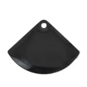 Sequins éventail en laiton et résine époxy 15x20 mm Noir x4