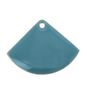 Sequins éventail en laiton et résine époxy 15x20 mm Turquoise x4|raw }}