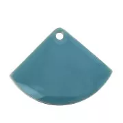 Sequins éventail en laiton et résine époxy 15x20 mm Turquoise x4