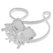 Bague 4 sertis 6 mm argenté  x1|raw }}