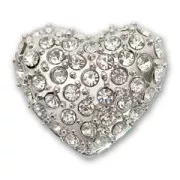 Coeur à visser strassé 20 mm Crystal x1
