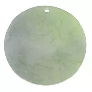 Pendentif rond en plexiglas pailleté 39 mm Olive - Gris vert x1