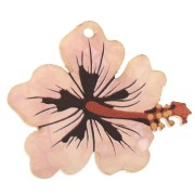 Pendentif fleur d'hibiscus en plexiglas pailleté 25x30 mm - Rose x1|raw }}