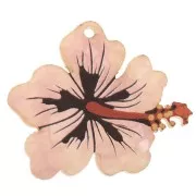 Pendentif fleur d'hibiscus en plexiglas pailleté 25x30 mm - Rose x1
