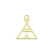 Breloque triangle ethnique - tipi - 13x10 mm en Argent 925 Doré x1|raw }}