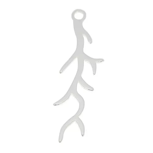 Pendentif corail 26x7 mm - Argent 925 x1