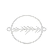 Intercalaire rond évidé avec feuillage 20x16 mm - Argent 925 x1|raw }}