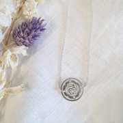 Intercalaire rond - médaille - 15 mm Chakra n°4 - Coeur - Argent 925 x1