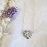 Intercalaire rond - médaille - 15 mm Chakra n°4 - Coeur - Argent 925 x1