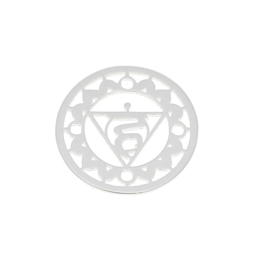 Intercalaire rond - médaille - 15 mm Chakra n°5 - Gorge - Argent 925 x1