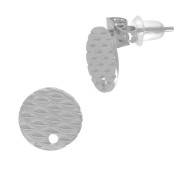 Clous d'oreilles disque travaillé 10 mm avec un trou - Acier inoxydable 304L x2|raw }}
