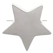 Poussoir - Perle étoile 8 mm pour cordon 1.8 mm - Acier inoxydable x1
