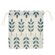 Pochons en lin motif feuilles pour bijoux 145x160 mm Beige - Vert x2|raw }}